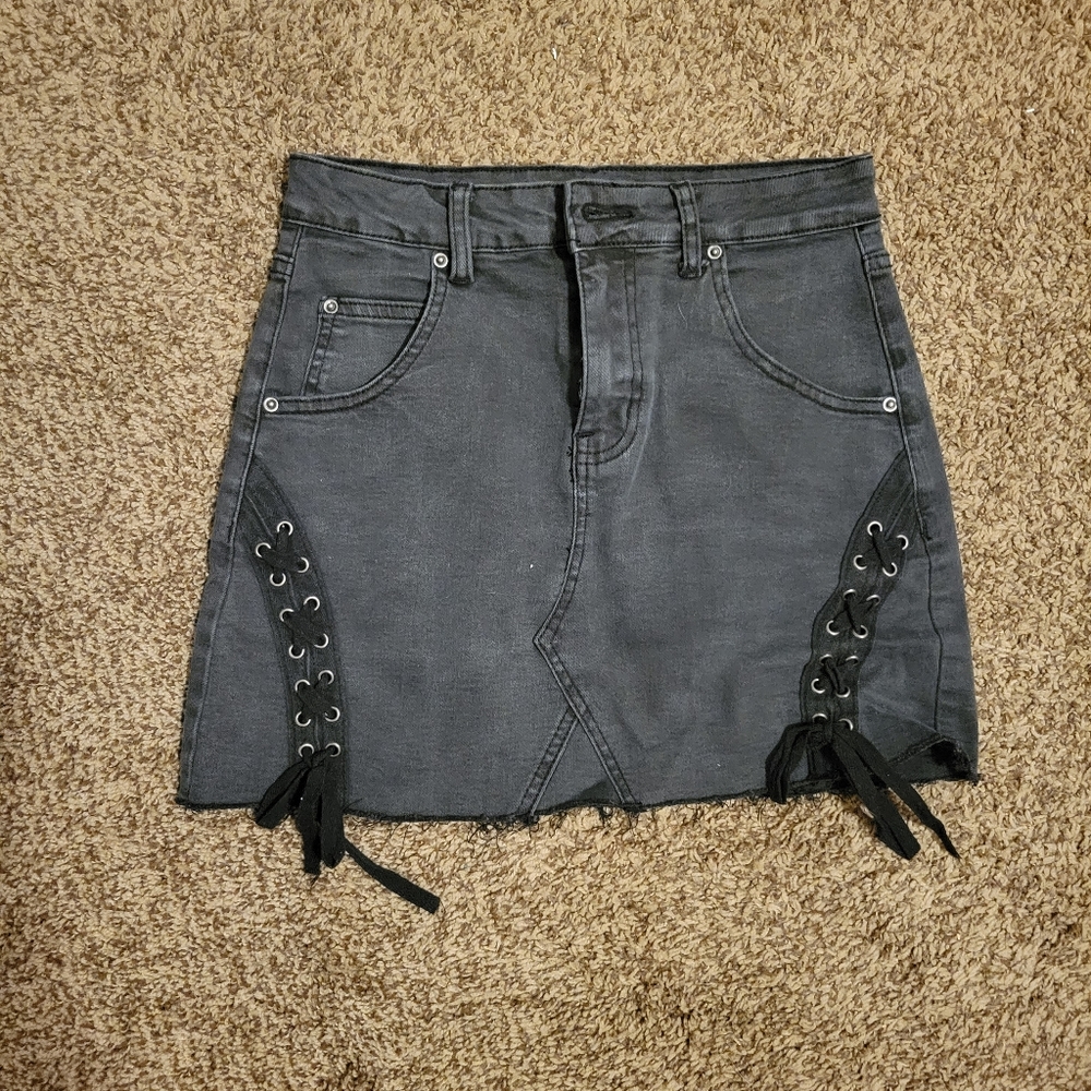 🟣Black Jean skirt